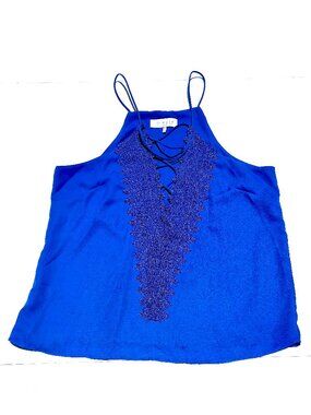 Women’s WAYF Posie Strappy Lace Camisole Tank, Cobalt Blue, Medium